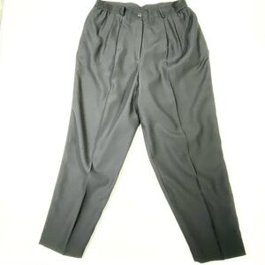 JM Collection Pleated Slacks Women's 18W Black Straight Leg Hi Rise Dress Pants